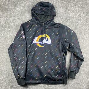 Nike Therma NFL LA Rams 2021 Crucial‎ Catch Hoodie Charcoal Men's Large Fight